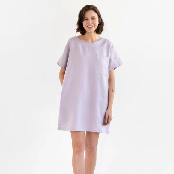 Magic Linen Dresses & Skirts - NWT Magic Linen✨ T-Shirt Dress MIJAS in Lilac